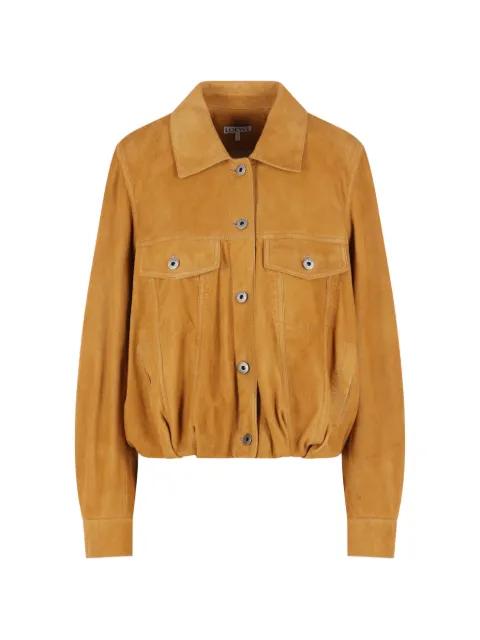 Anagram-patch suede jacket by LOEWE