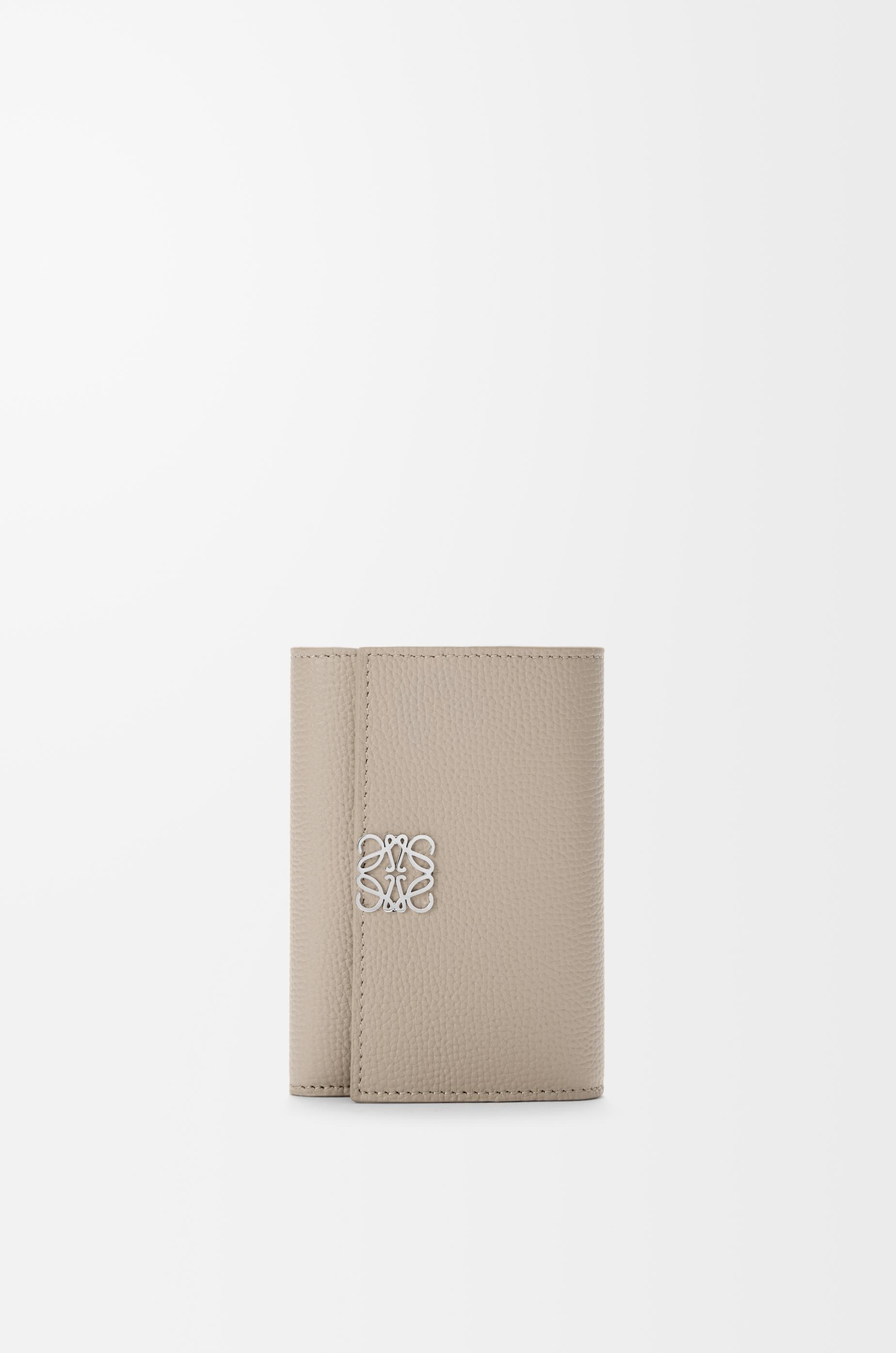 Anagram small vertical wallet in pebble grained calfskin by LOEWE