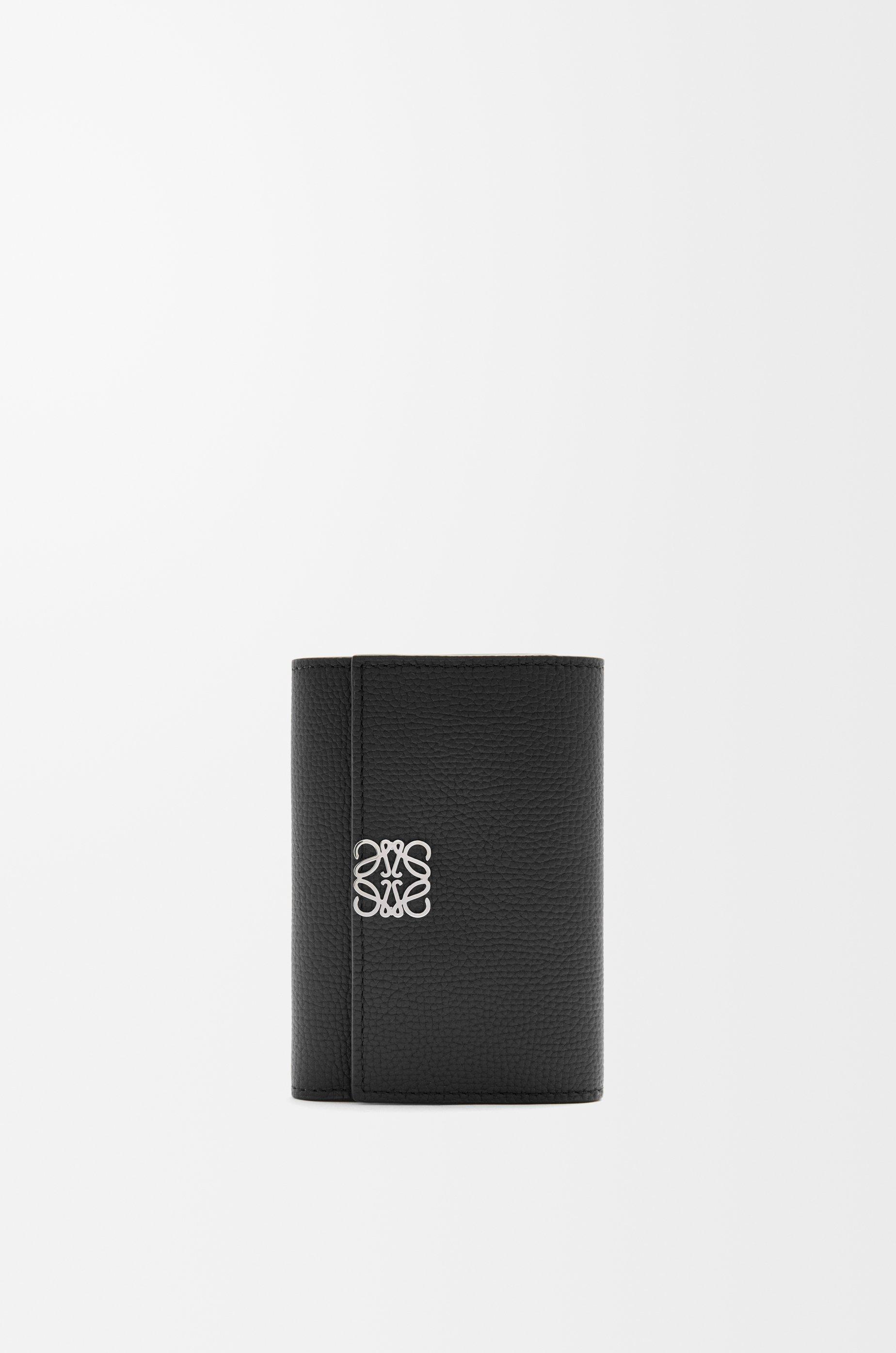 Anagram small vertical wallet in pebble grained calfskin by LOEWE