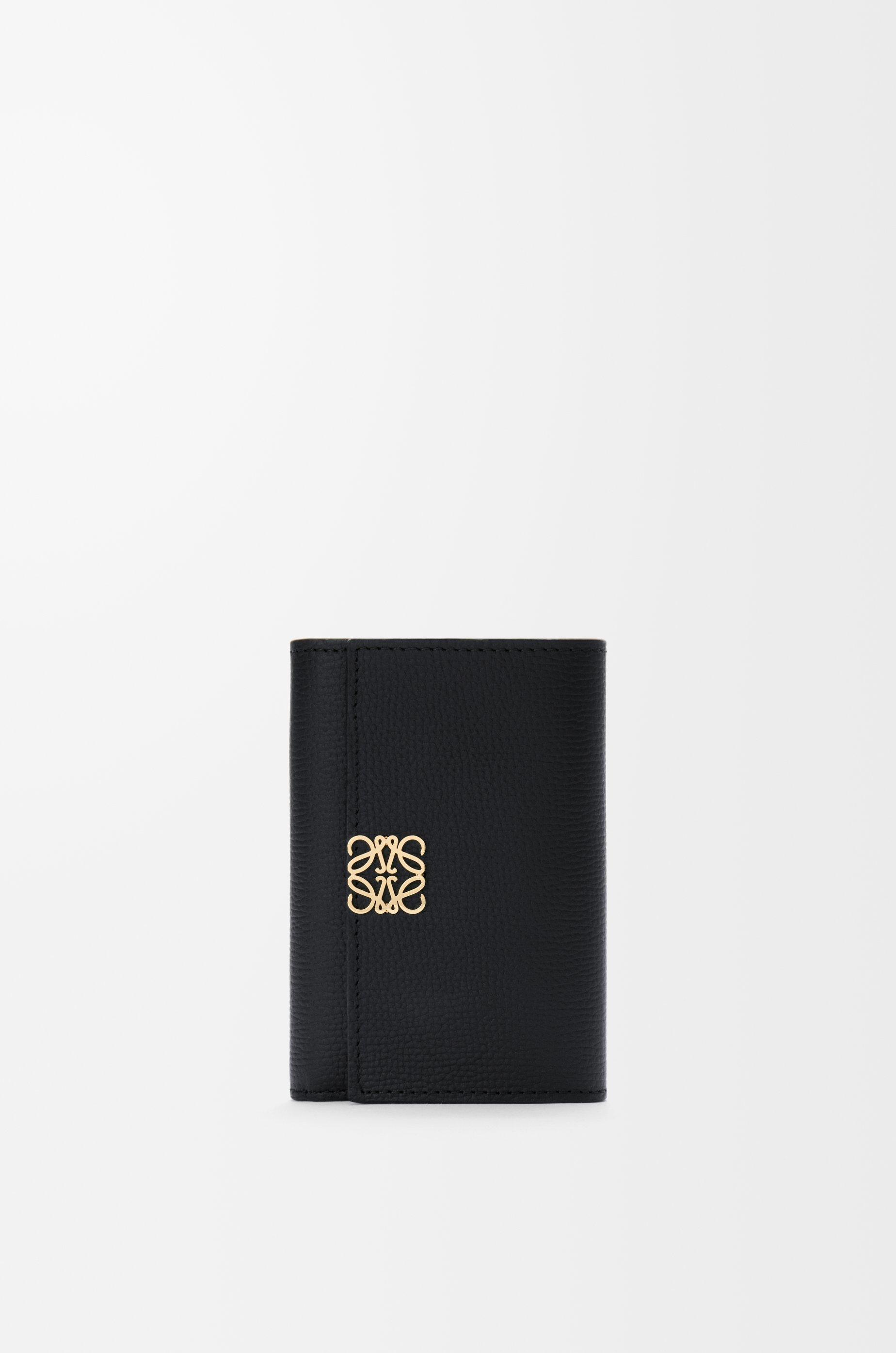 Anagram small vertical wallet in pebble grained calfskin by LOEWE