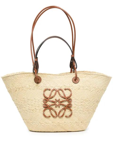 Anagram straw basket tote bag by LOEWE