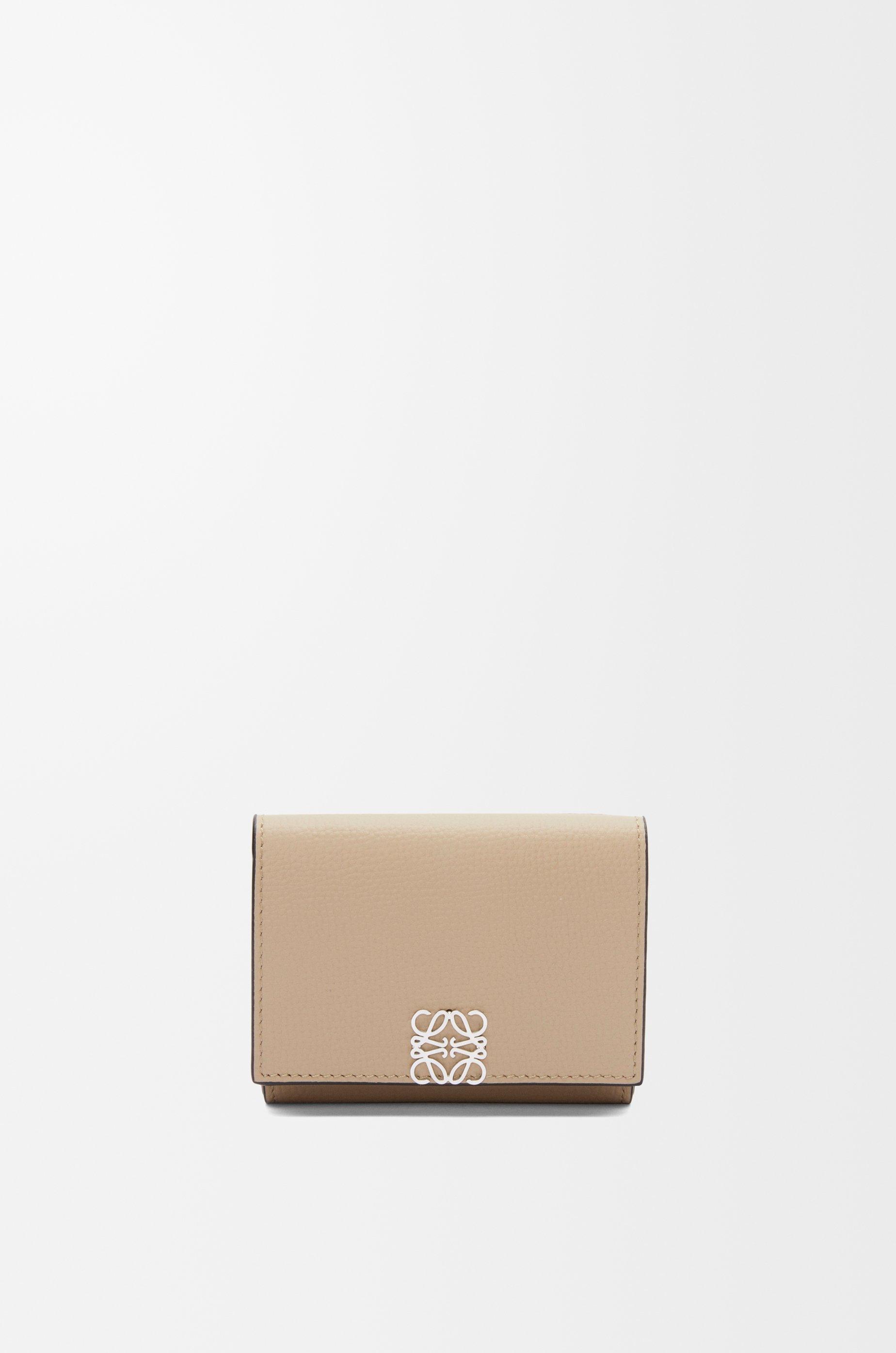 Anagram trifold wallet in pebble grained calfskin by LOEWE