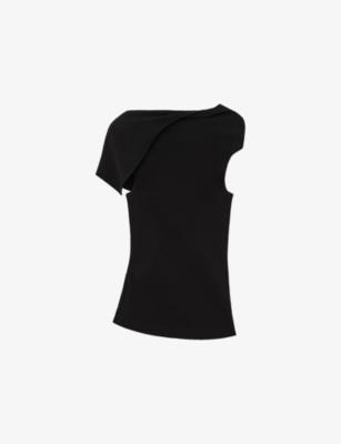 Asymmetric Draped Jersey Top by LOEWE