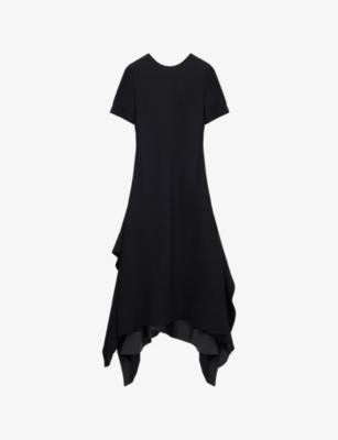 Asymmetric Short-Sleeve Woven Dress by LOEWE