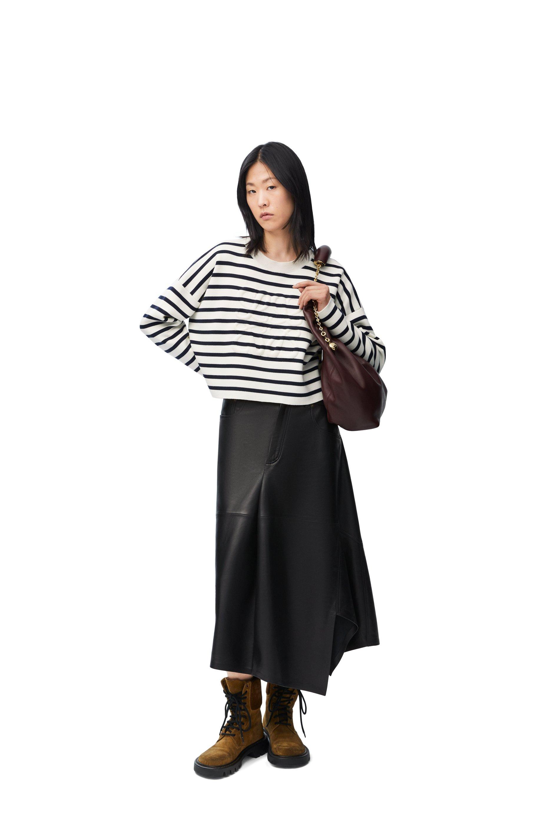 Asymmetric skirt in satin nappa lambskin by LOEWE