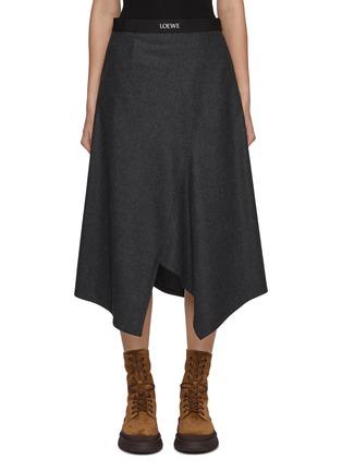 Asymmetrical Wool Cashmere Skirt by LOEWE