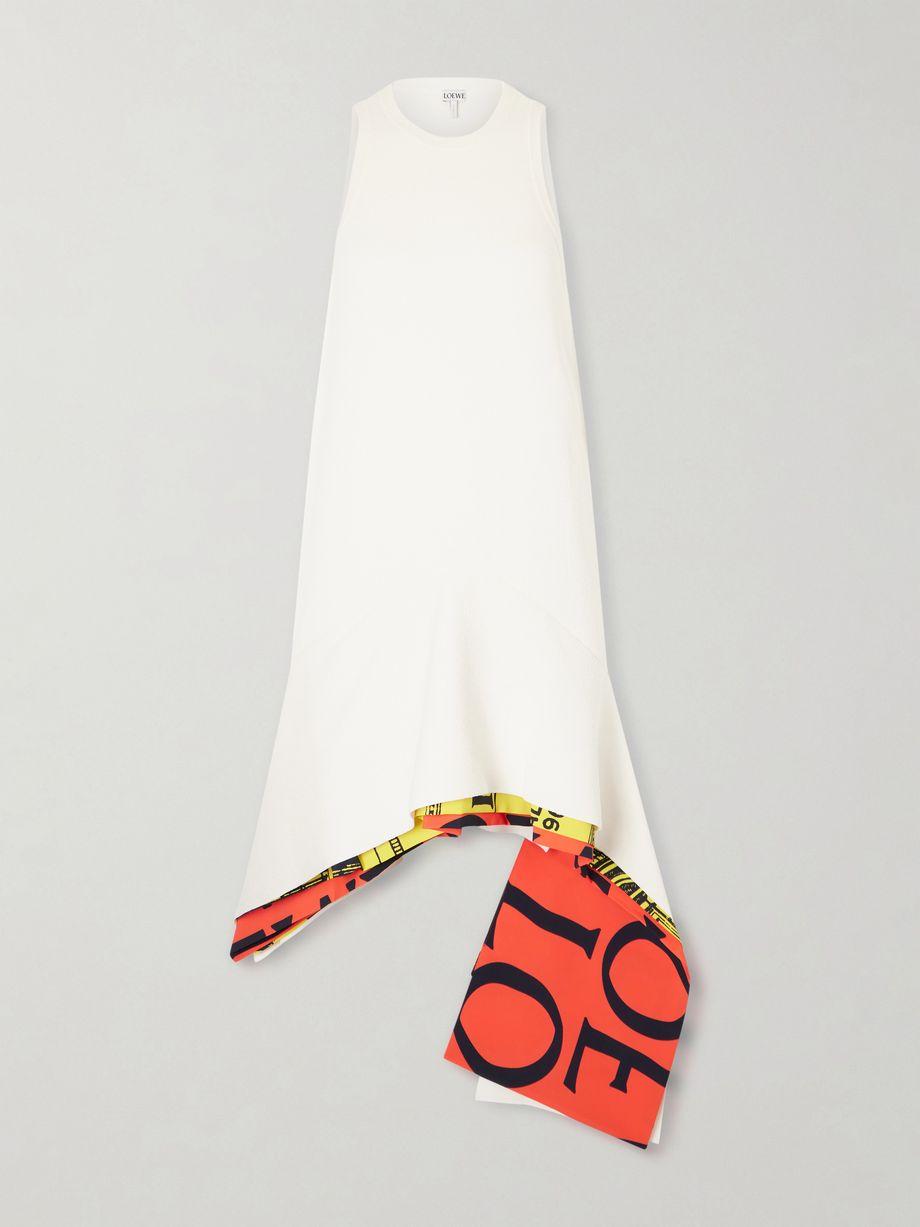 Asymmetrical layered woven midi dress by LOEWE