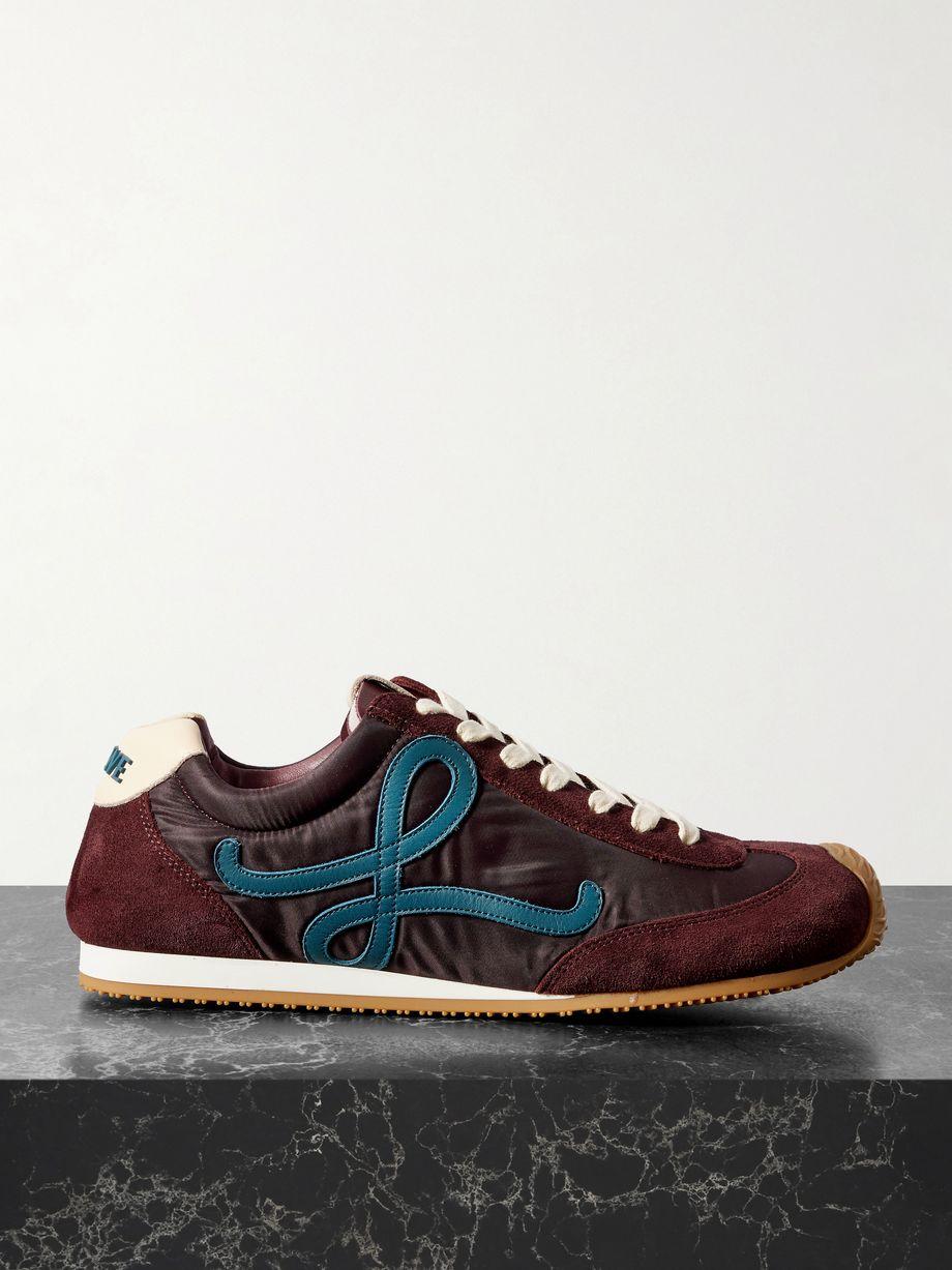 Ballet Runner 2.0 logo-appliquéd shell, suede and leather sneakers by LOEWE