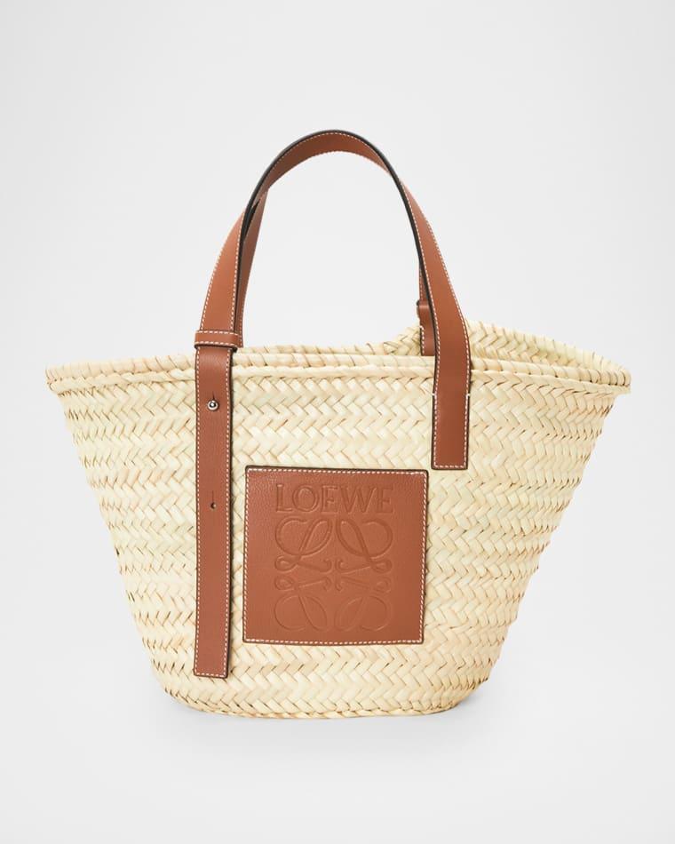 Basket Medium Woven Raffia Tote Bag by LOEWE