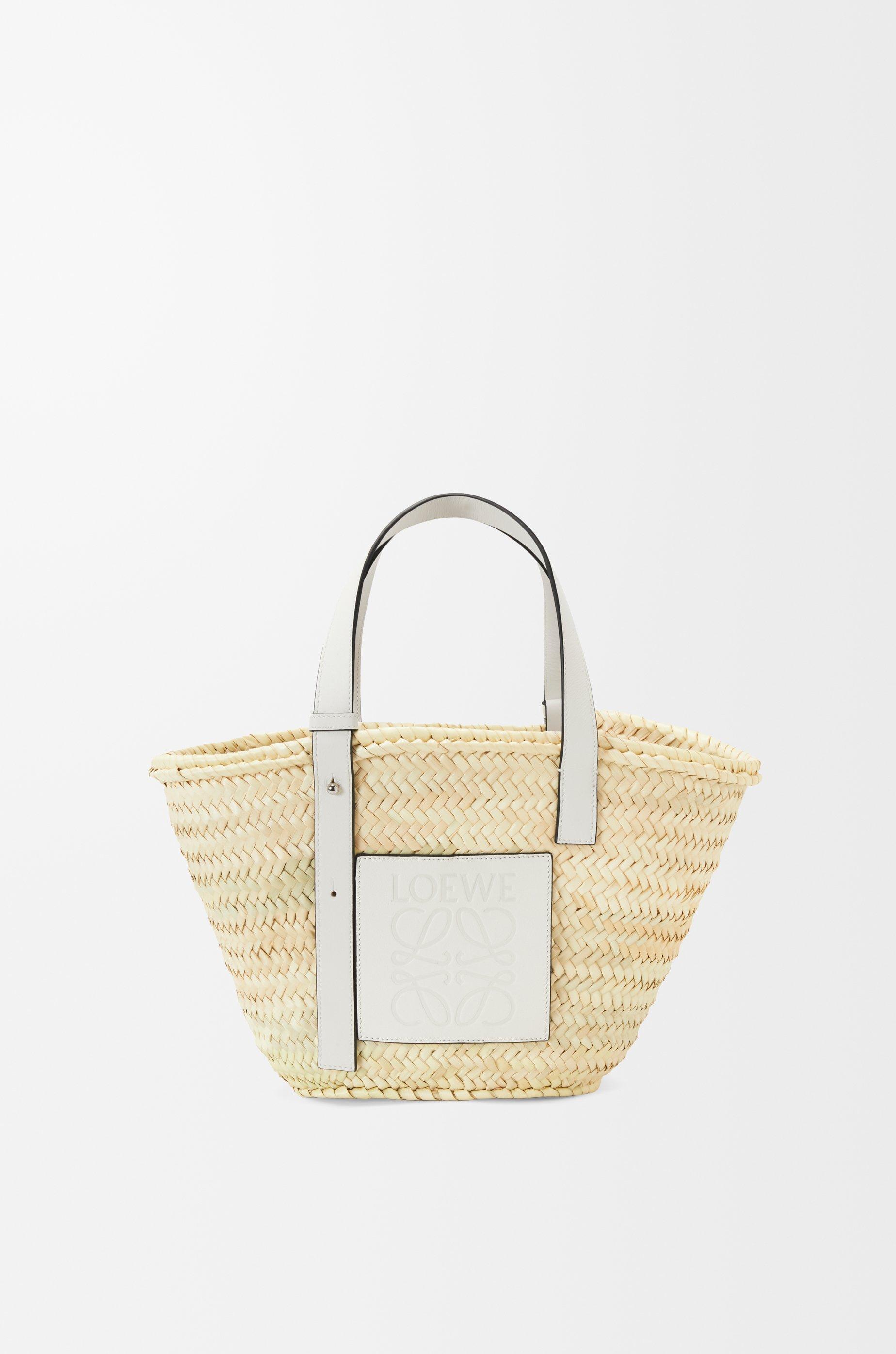 Basket bag in palm leaf and calfskin by LOEWE