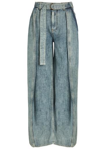 Belted wide-leg denim jeans by LOEWE