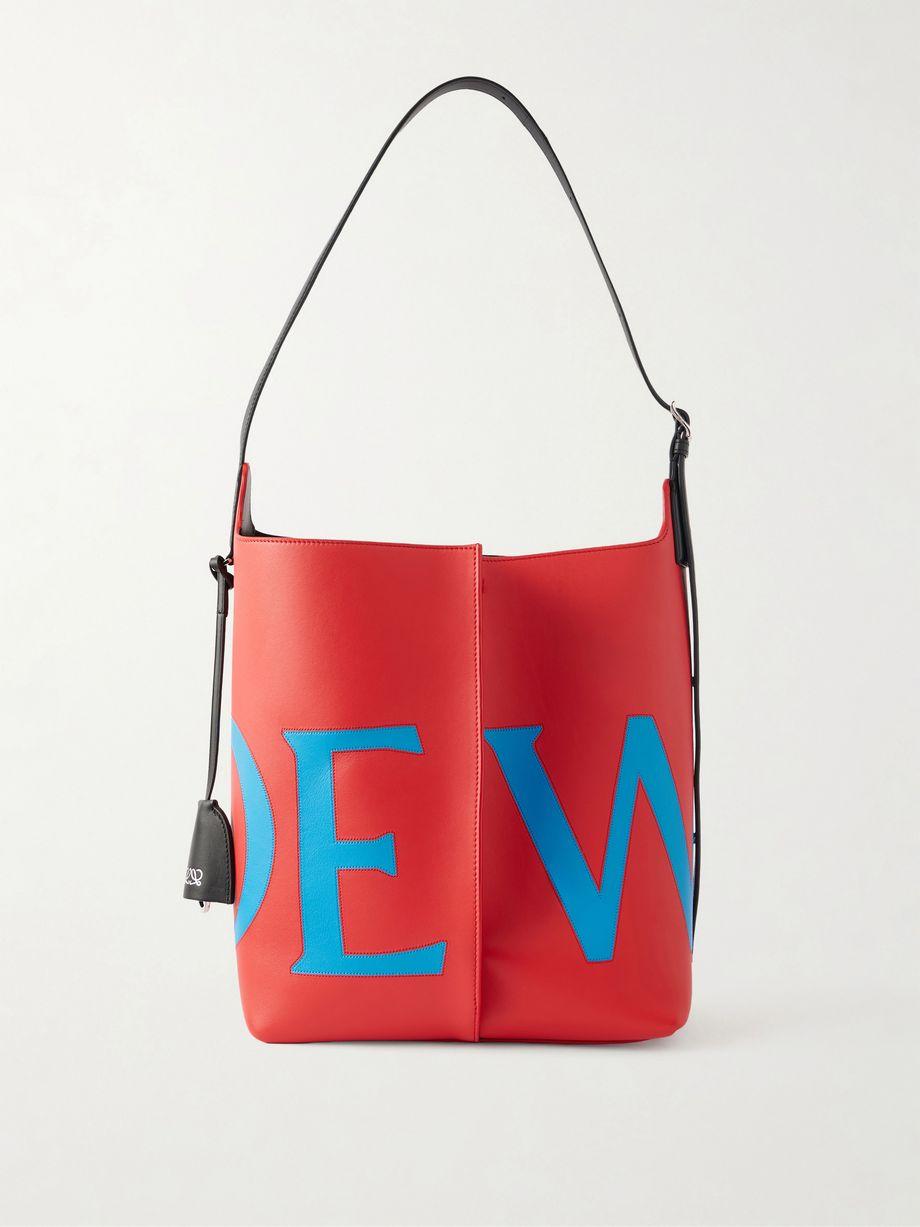 Bilbao large pleated printed leather shoulder bag by LOEWE