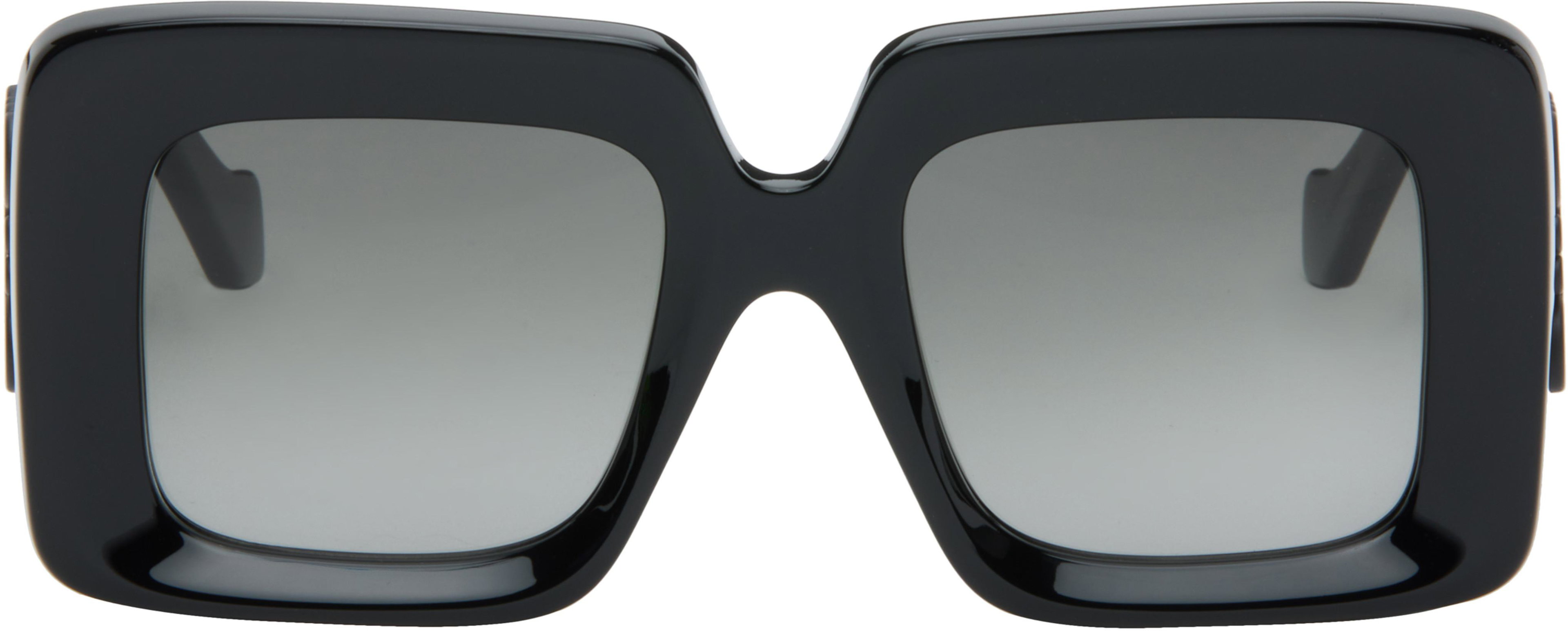Black Beveled Square Maxi Anagram Sunglasses by LOEWE