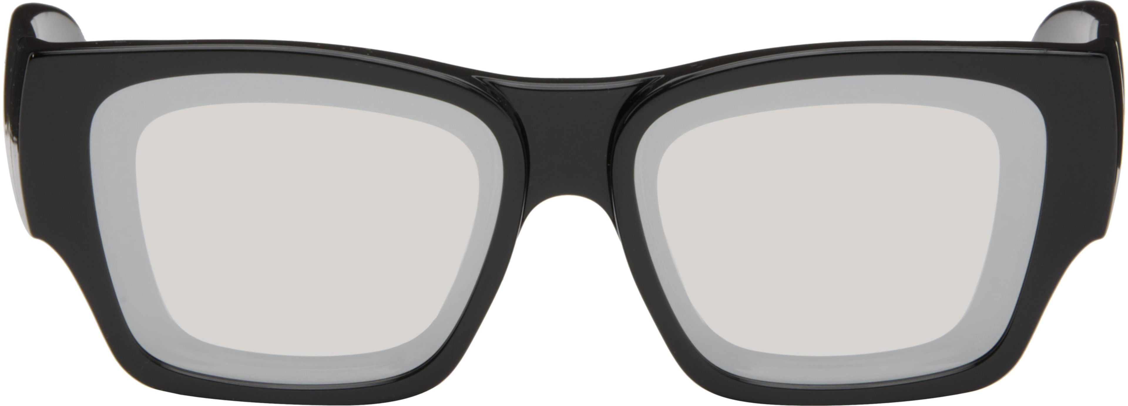 Black Paula's Ibiza Goggle Rectangle Sunglasses by LOEWE