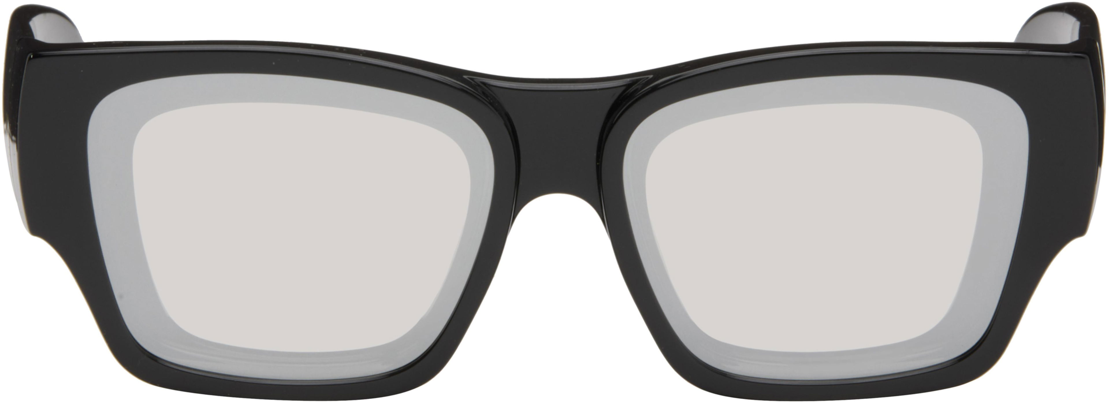 Black Paula's Ibiza Goggle Rectangle Sunglasses by LOEWE