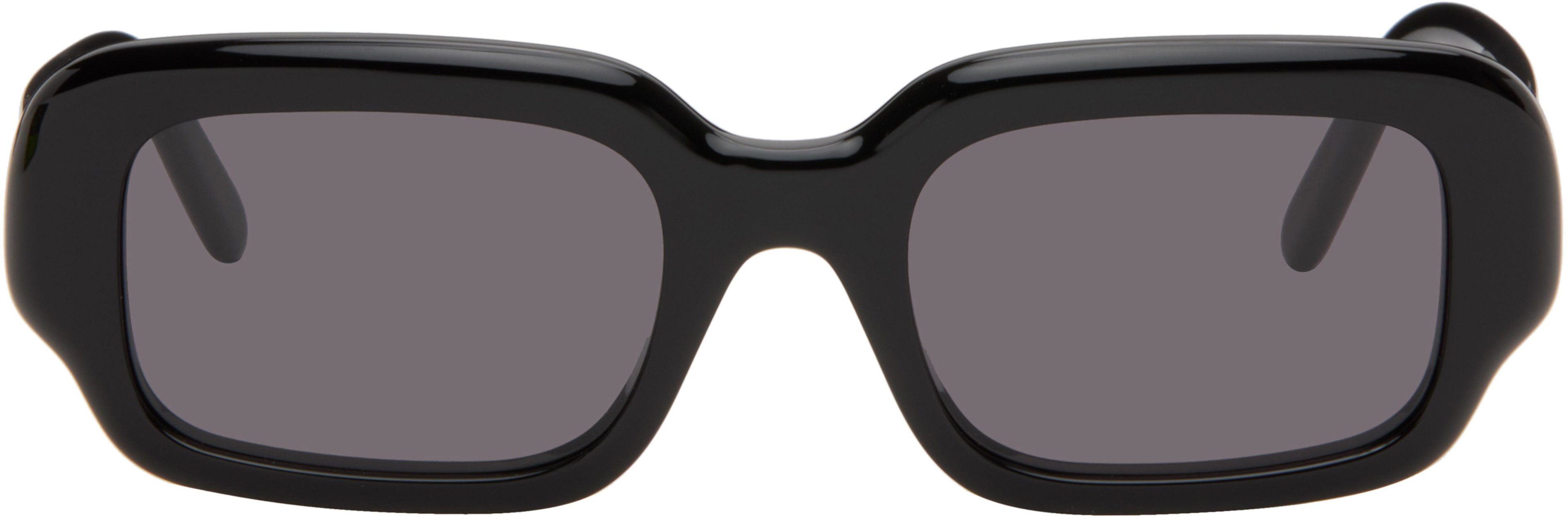 Black Rectangular Slim Sunglasses by LOEWE
