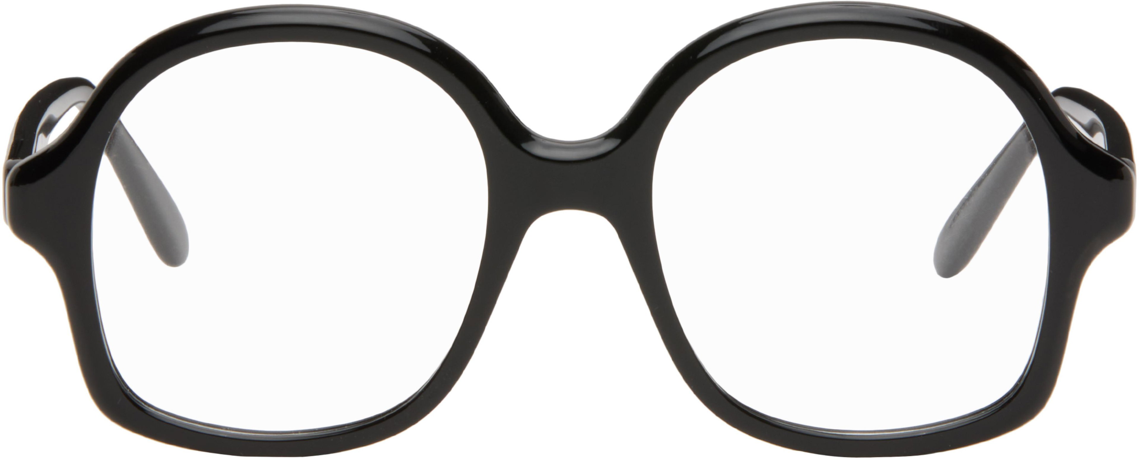 Black Slim Oversized Glasses by LOEWE
