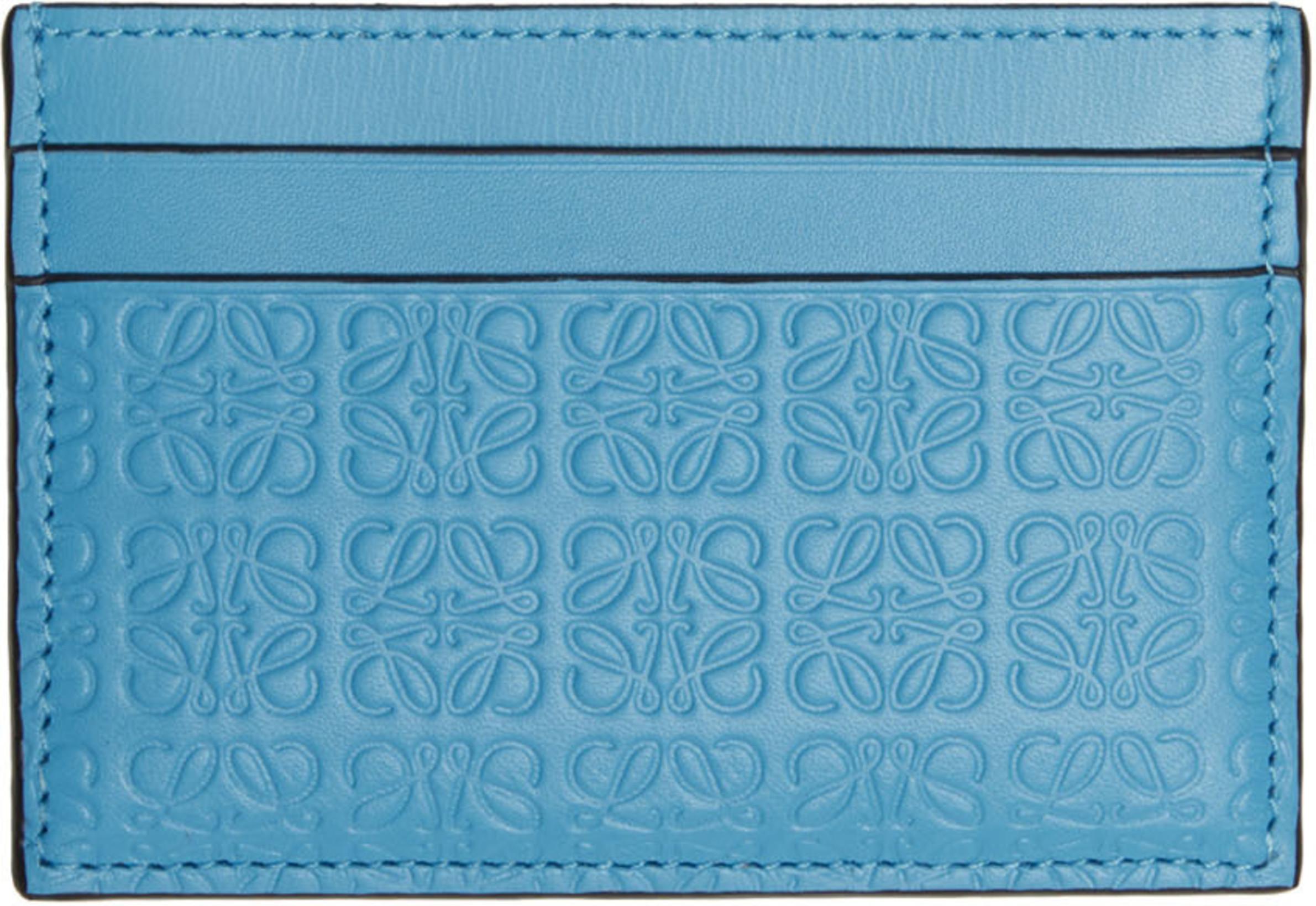 Blue Repeat Plain Card Holder by LOEWE | jellibeans