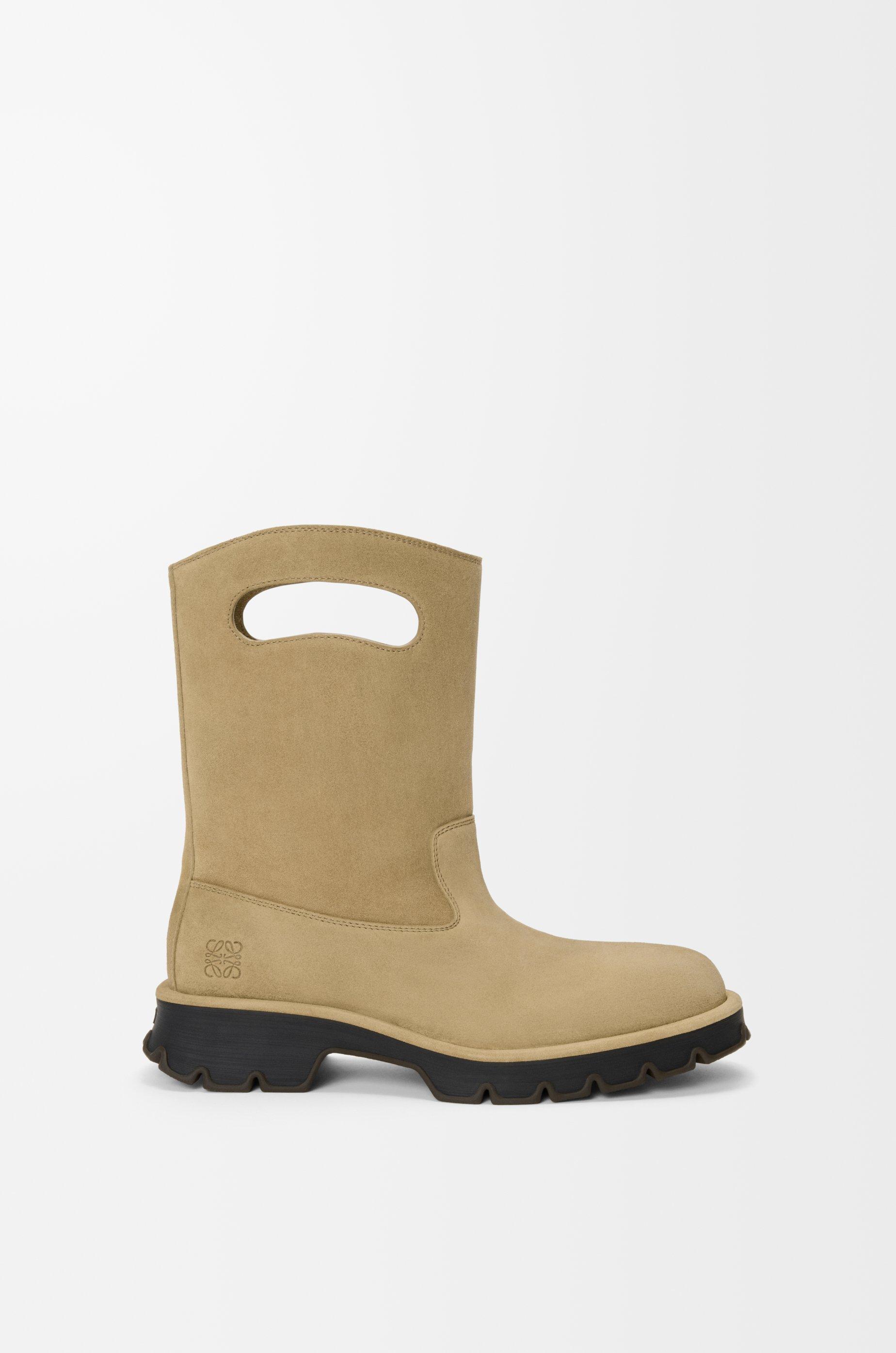 Bobby boot in waxed split calfskin by LOEWE