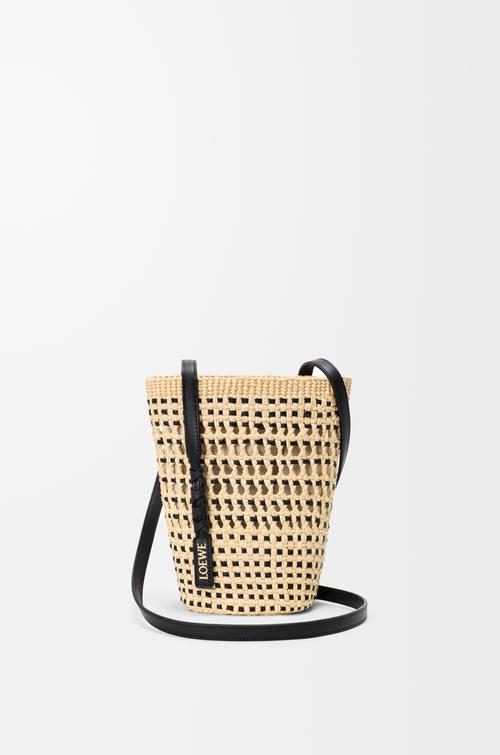 Braid pocket in iraca palm and calfskin by LOEWE