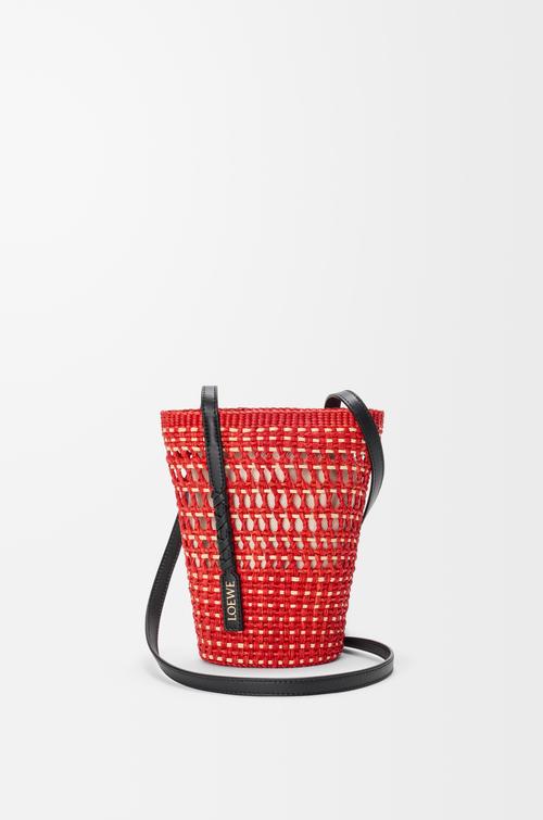 Braid pocket in iraca palm and calfskin by LOEWE