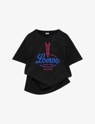 Brand-Print Relaxed-Fit Woven T-Shirt by LOEWE