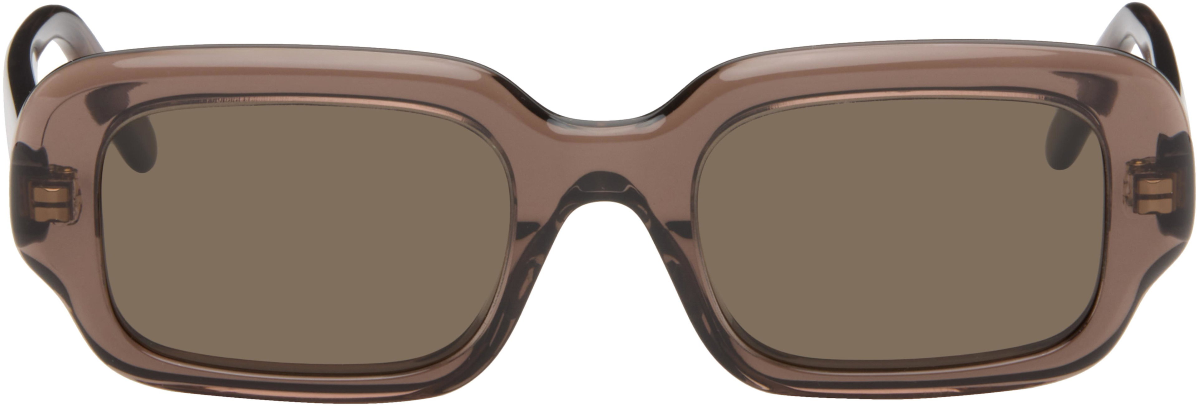 Brown Rectangular Slim Sunglasses by LOEWE