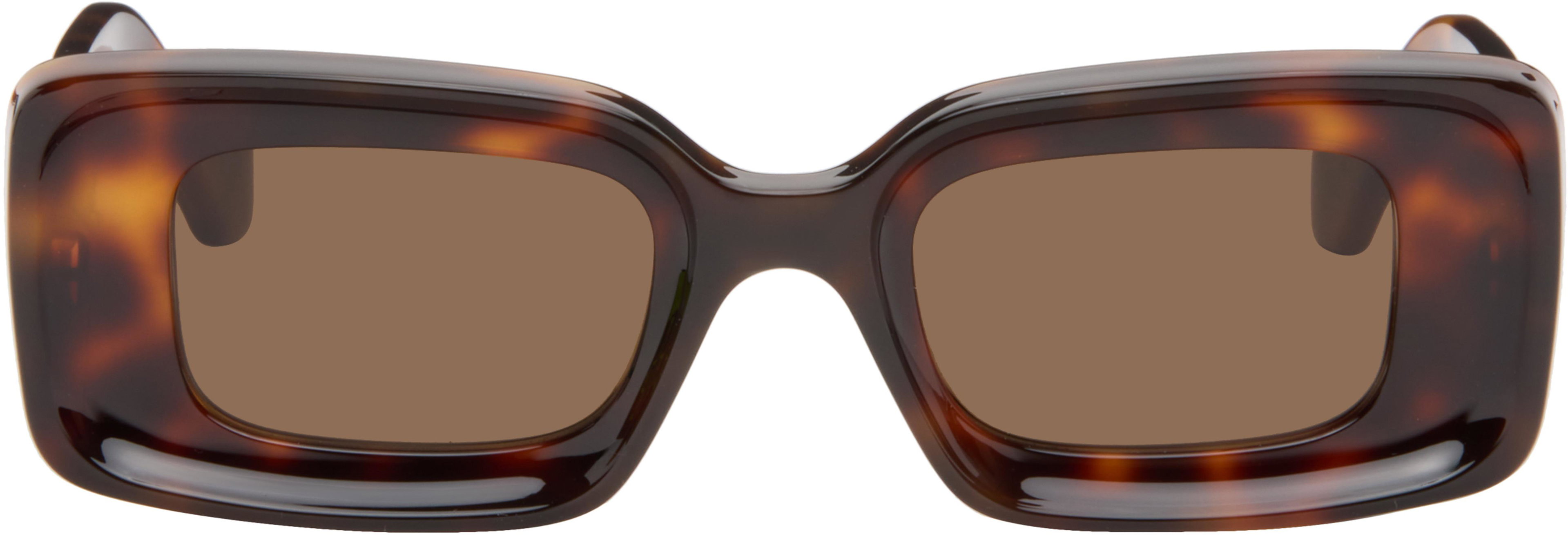 Brown Rectangular Sunglasses by LOEWE