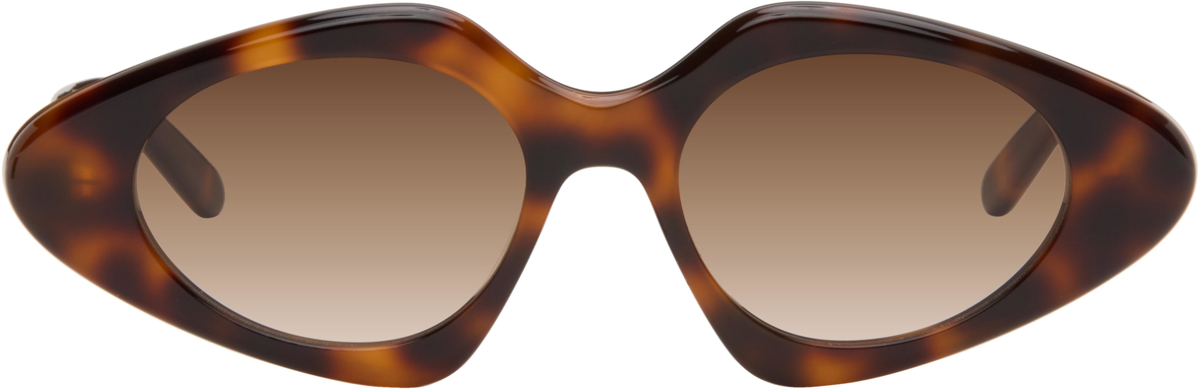 Brown Triangle Slim Sunglasses by LOEWE
