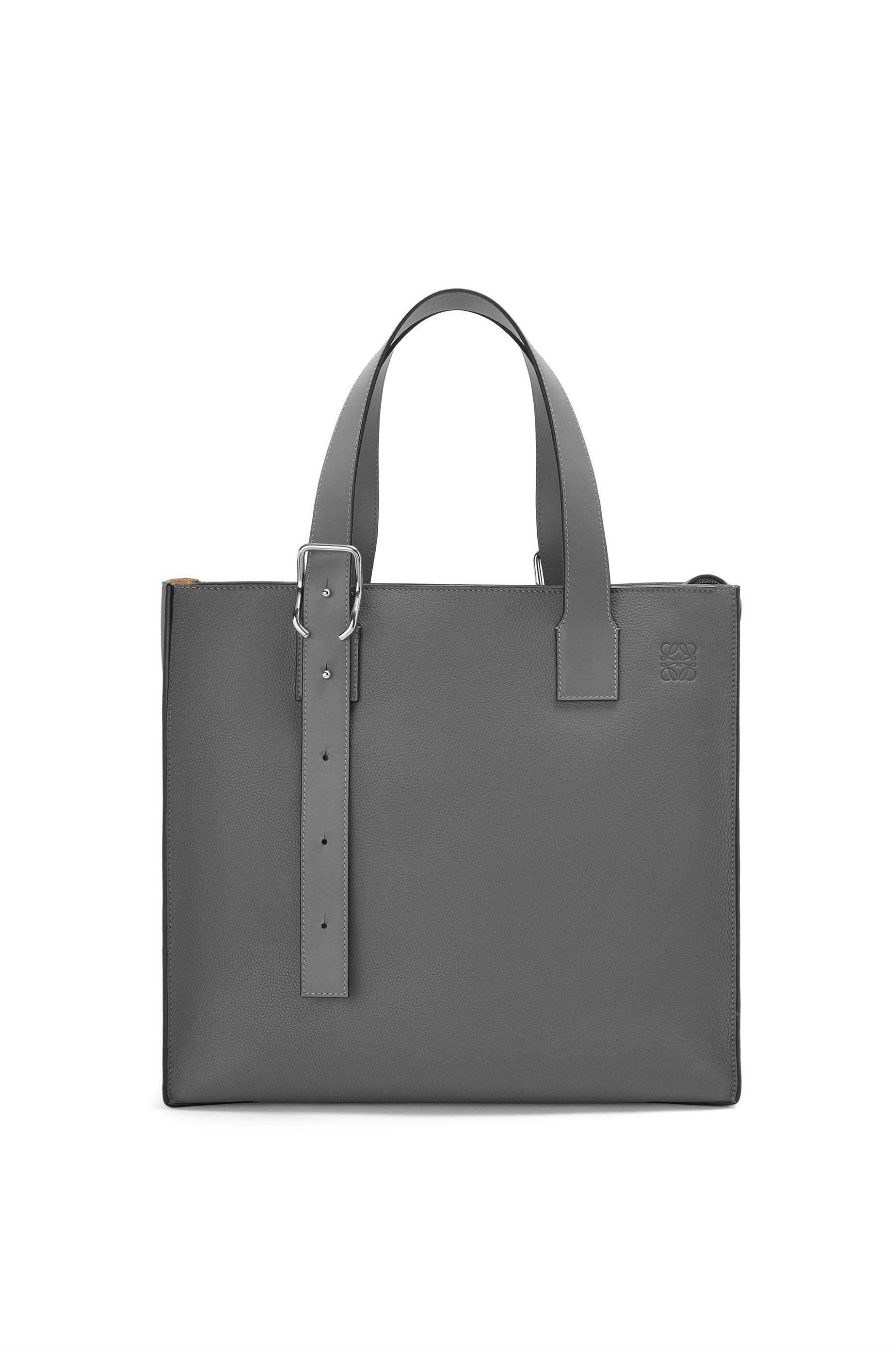 Buckle Zip tote in soft grained calfskin by LOEWE