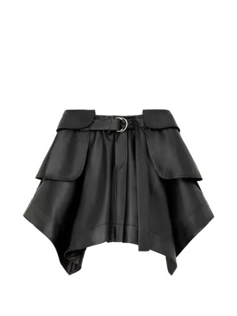 Cargo belted leather mini skirt by LOEWE