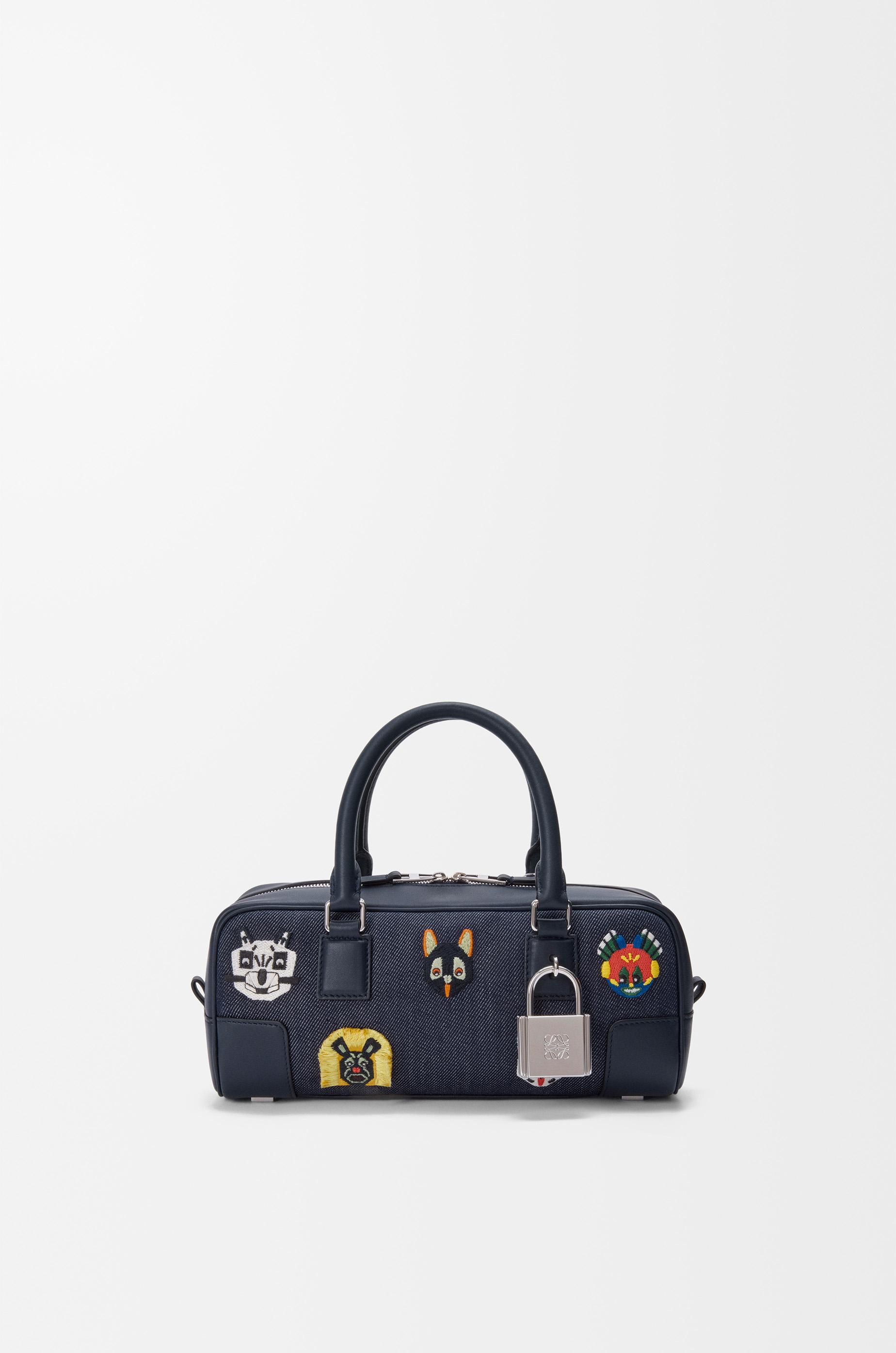 Cats Amazona 23 cropped bag in embroidered denim by LOEWE
