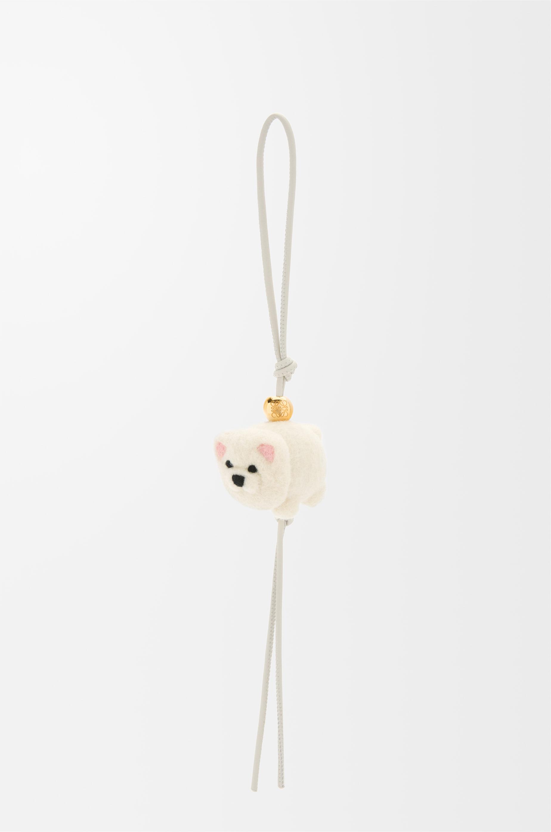 Chow chow charm in felt and calfskin by LOEWE