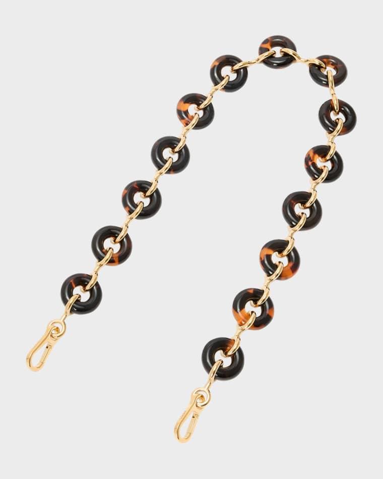 Chunky Donut Chain Bag Strap in Acetate and Brass by LOEWE