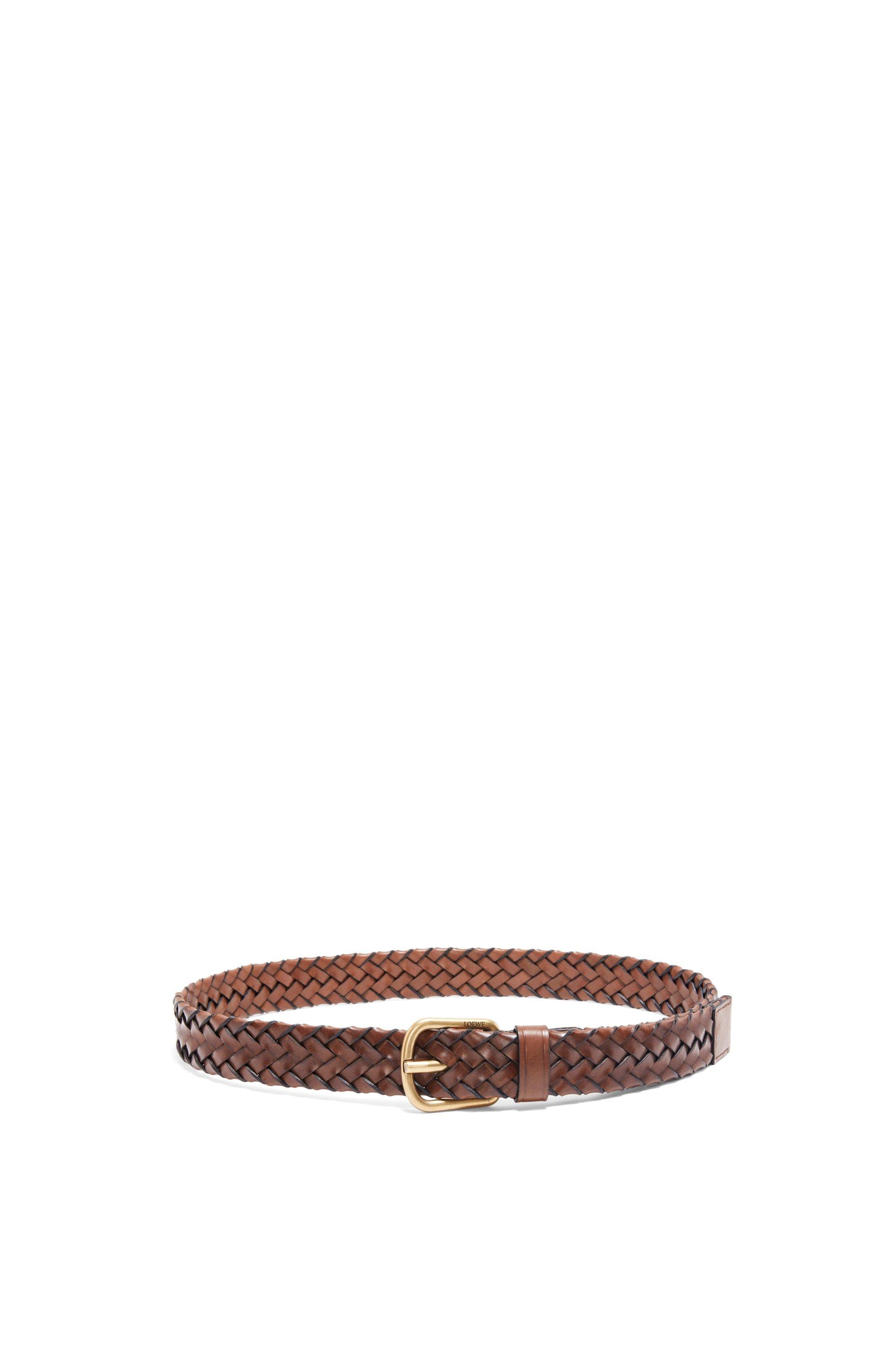 Chunky woven belt in vegetable-tanned calfskin by LOEWE