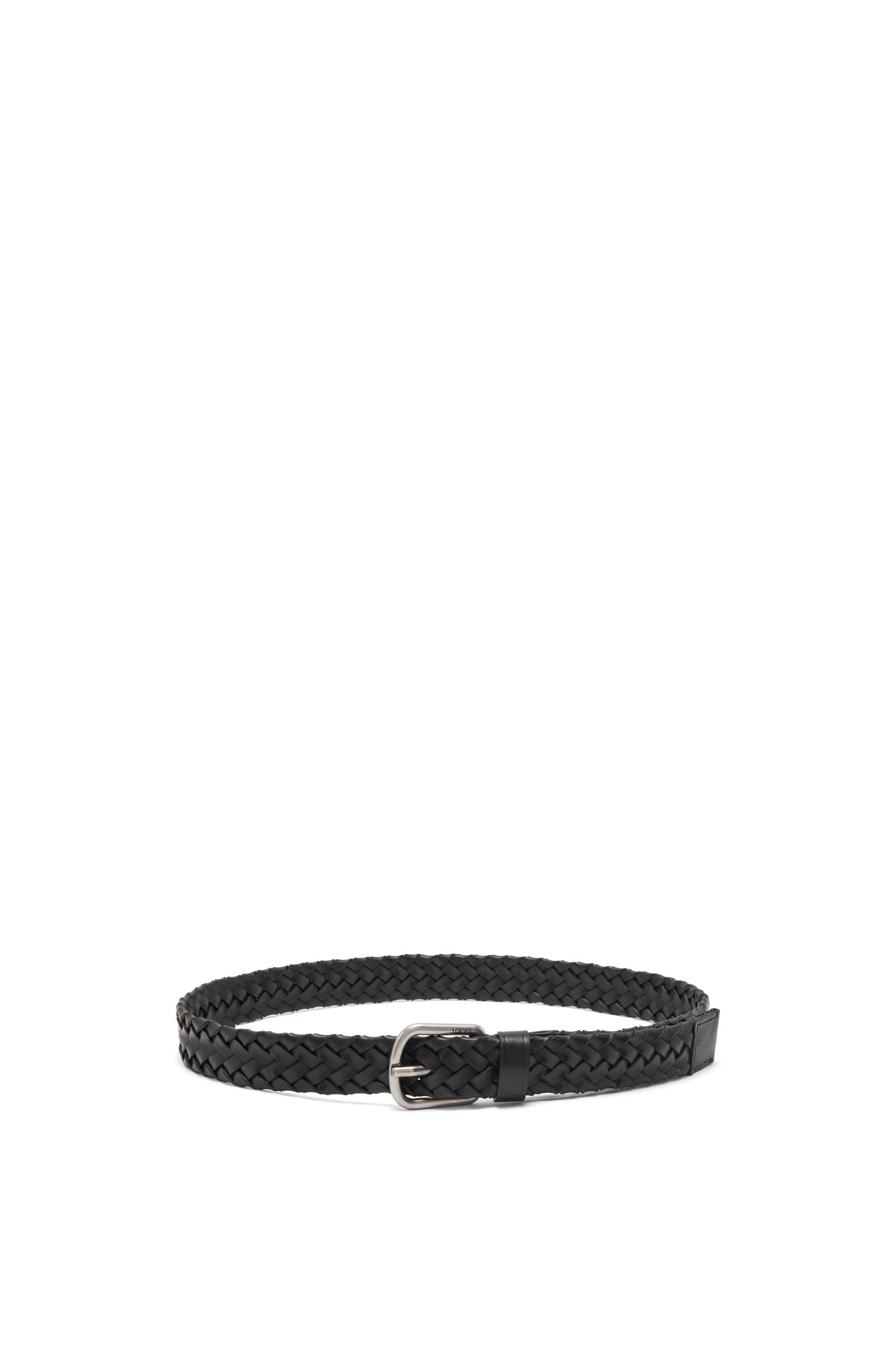Chunky woven belt in vegetable-tanned calfskin by LOEWE