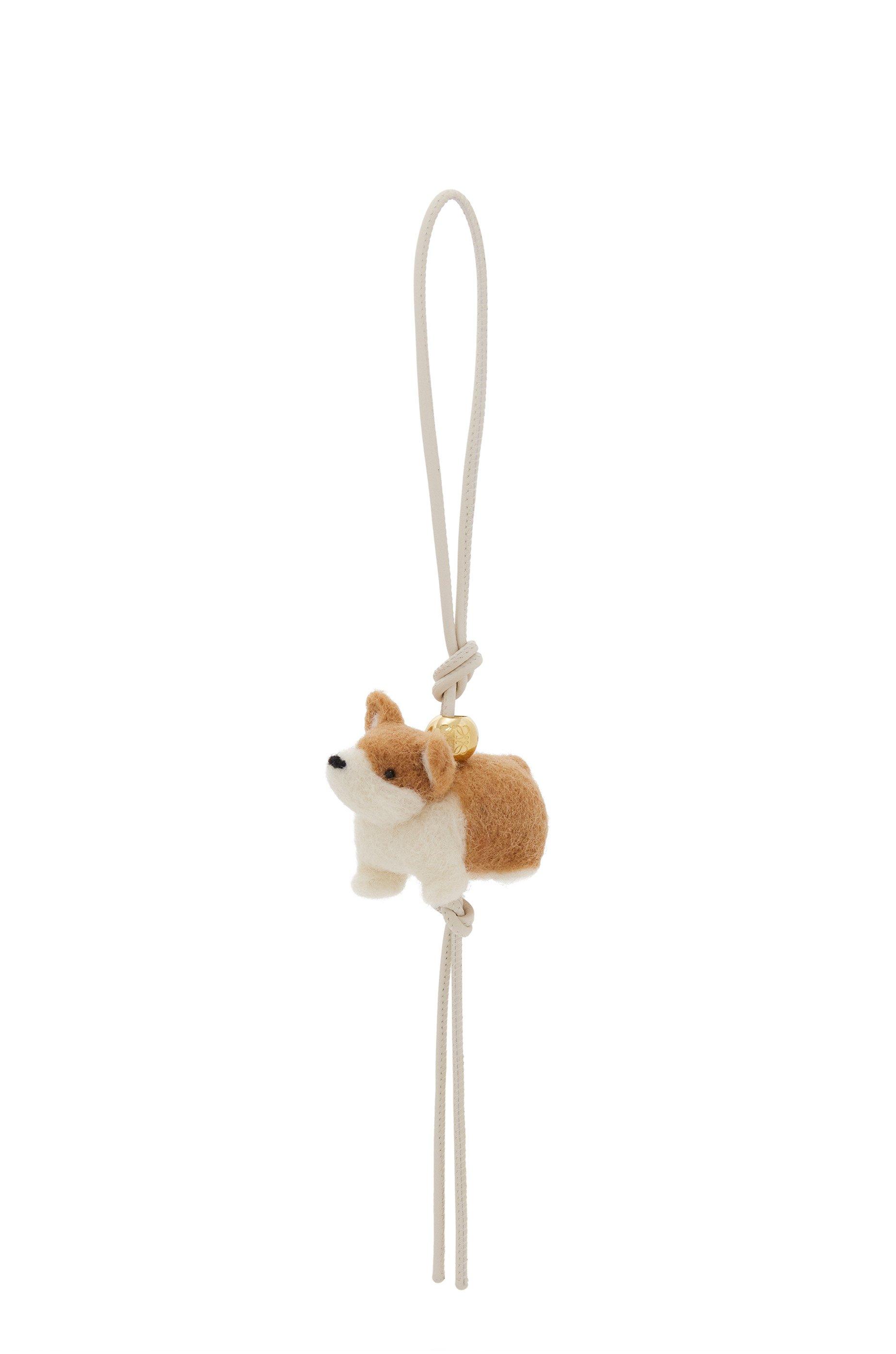 Corgi charm in felt and calfskin by LOEWE