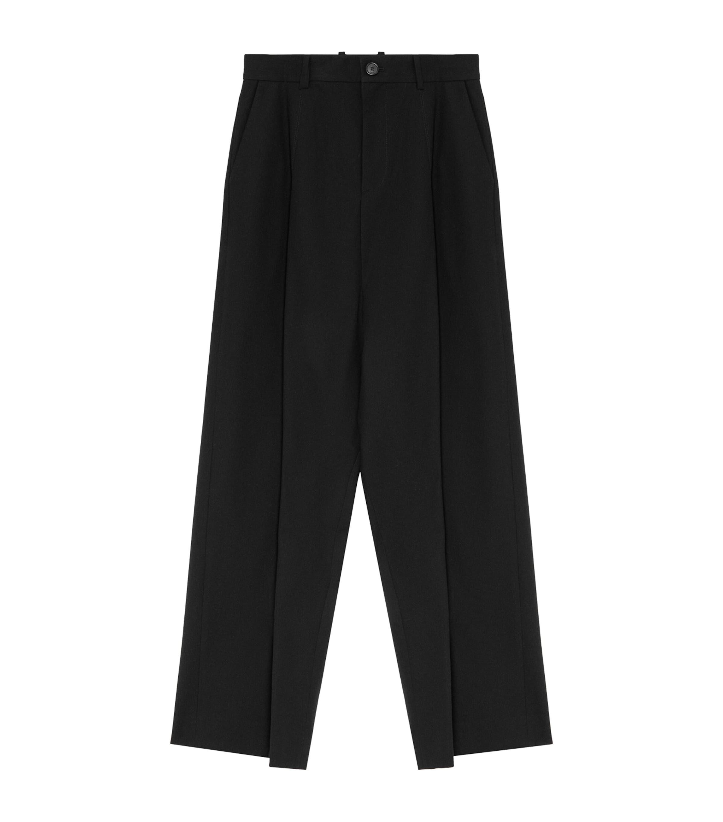 Cotton Buckle-Detail Pleated Trousers by LOEWE