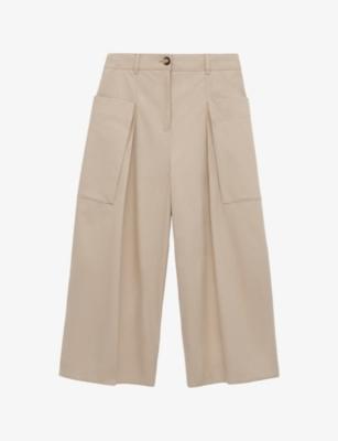 Cropped Wide-Leg Silk -Cotton Blend Trousers by LOEWE