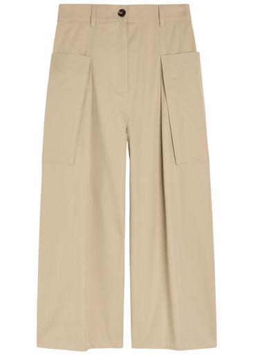 Cropped cotton and silk-blend trousers by LOEWE