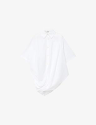 Draped Asymmetric-Hem Cotton Shirt by LOEWE