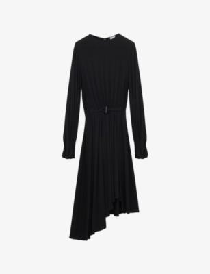 Draped Asymmetric Woven Midi Dress by LOEWE