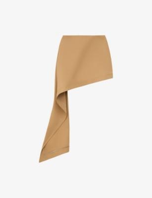 Draped-Side Asymmetric-Hem Cotton-Blend Mini Skirt by LOEWE