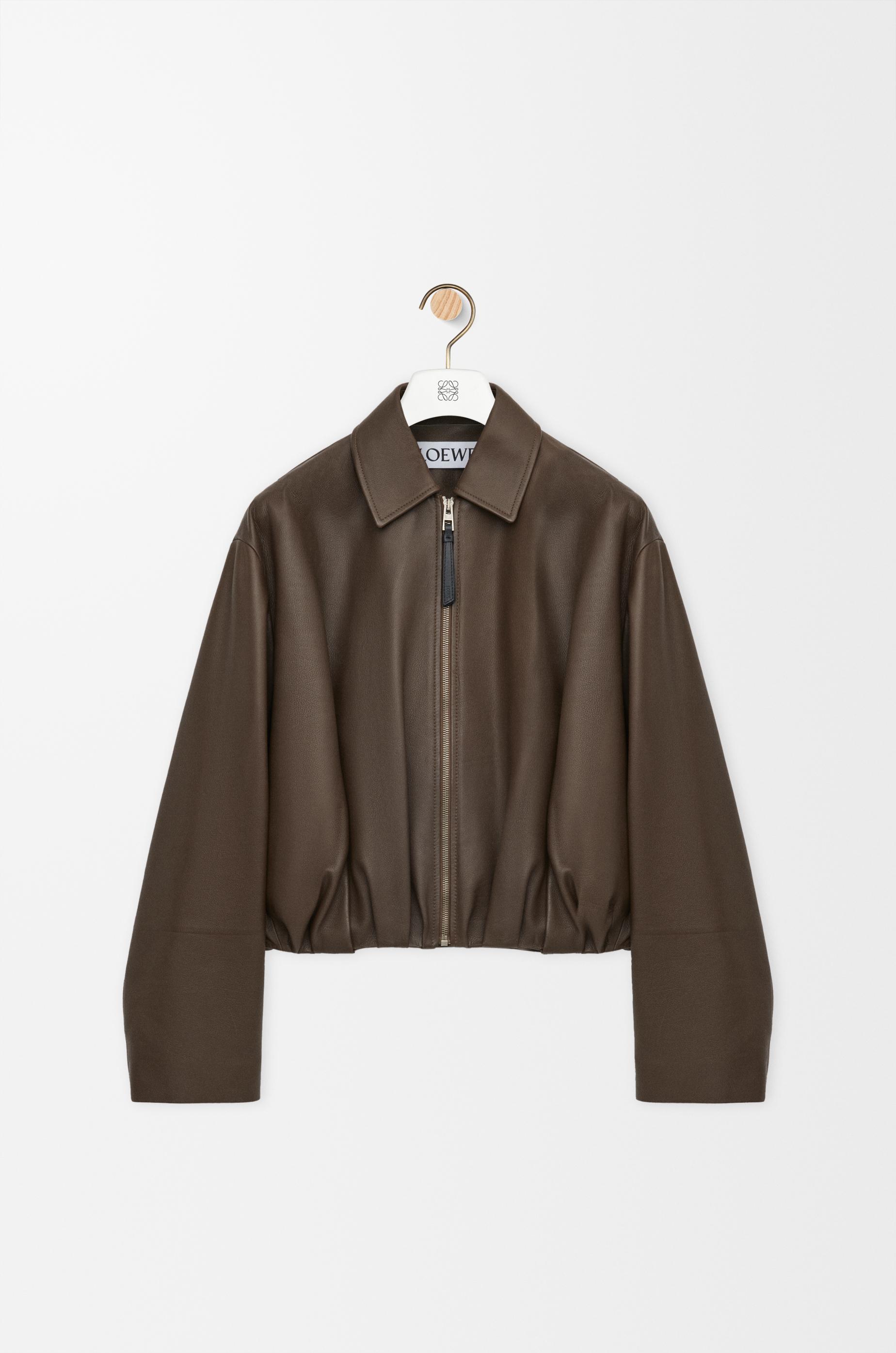 Draped jacket in nappa calfskin by undefined Draped jacket in nappa calfskin by undefined