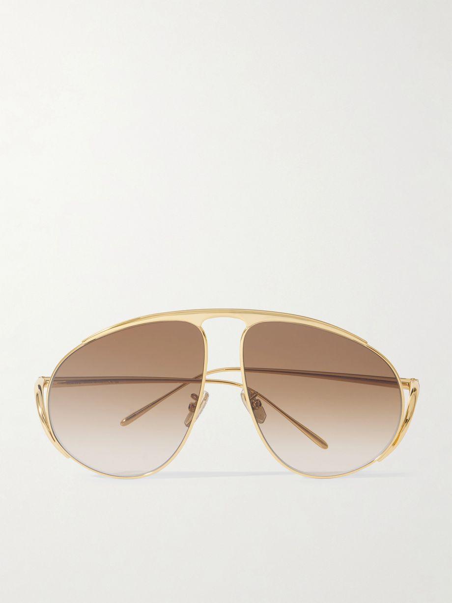 Aviator-style gold-tone sunglasses by LOEWE EYEWEAR