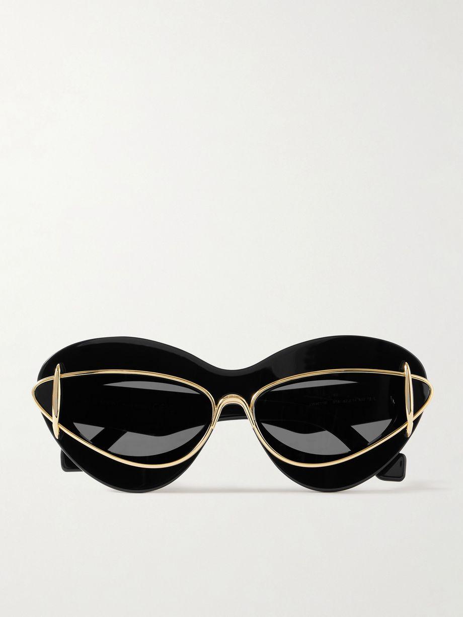 Double-frame cat-eye gold-tone and acetate sunglasses by LOEWE EYEWEAR