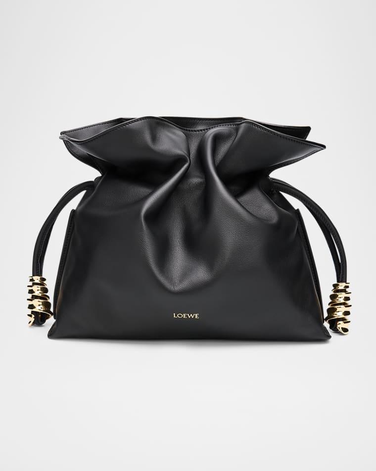 Flamenco Ruched Clutch Bag in Leather by LOEWE