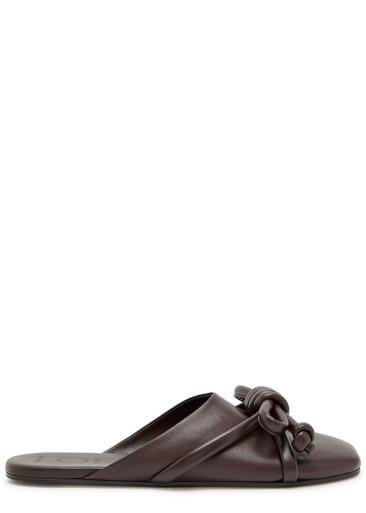 Flamenco knot leather mules by LOEWE