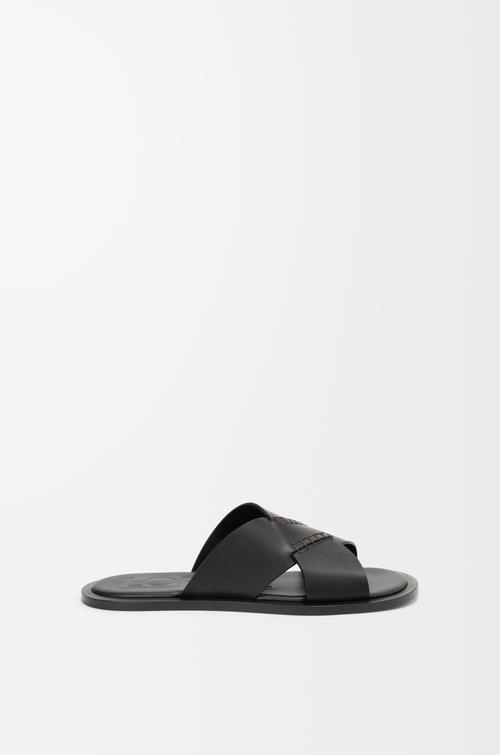 Flex criss-cross slide in vegetable-tanned calfskin by LOEWE