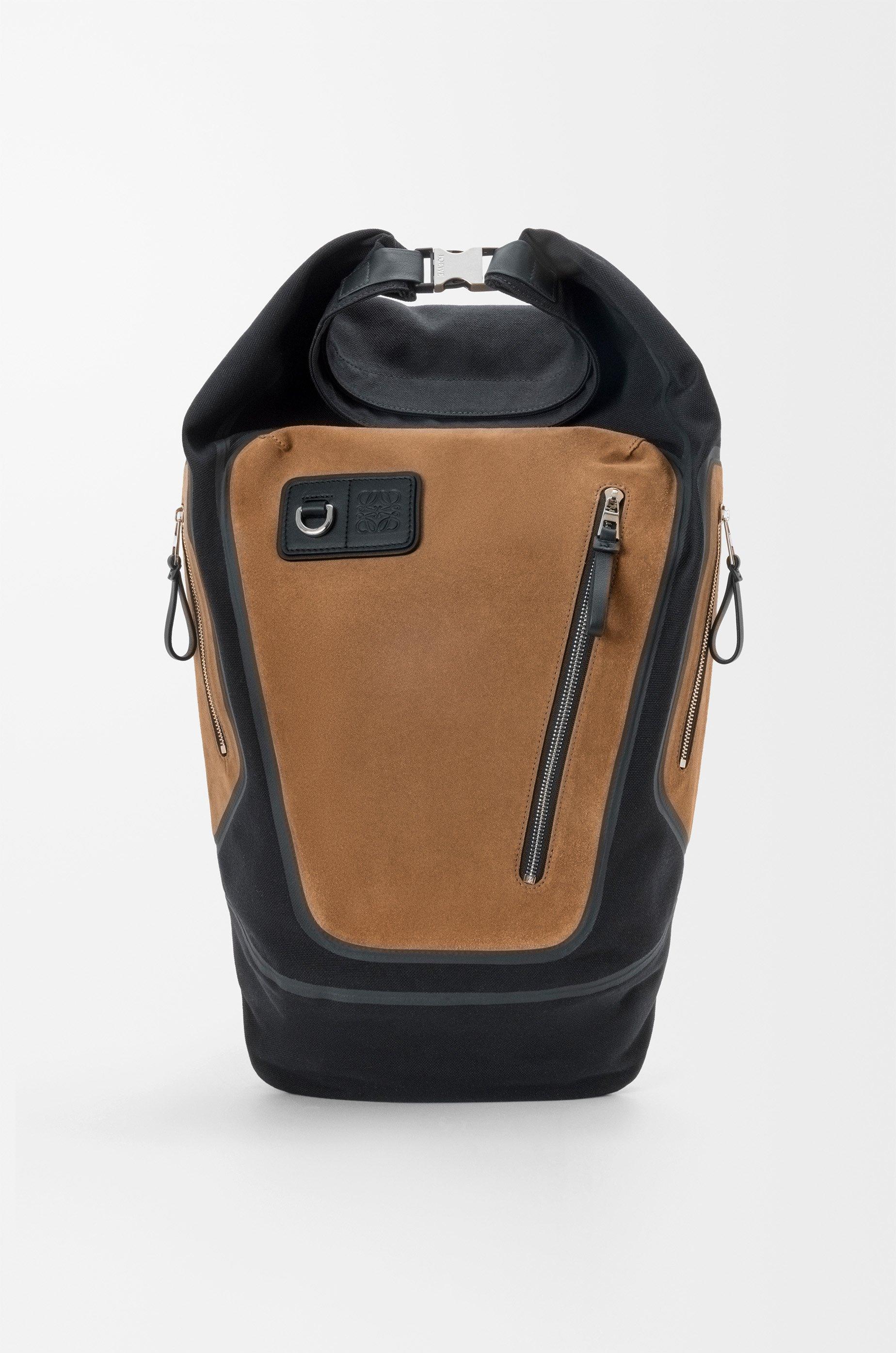 Flex roll-top backpack in canvas and suede by LOEWE